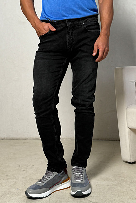 Мужские чёрные джинсы logo-embroidered