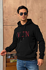 Мужское чёрное худи logo-embroidered