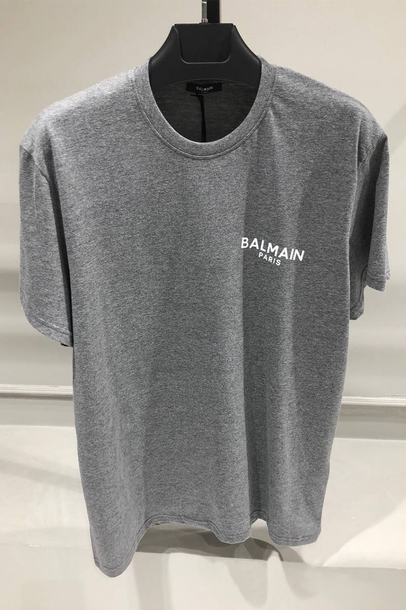 Balmain Серая футболка logo-print