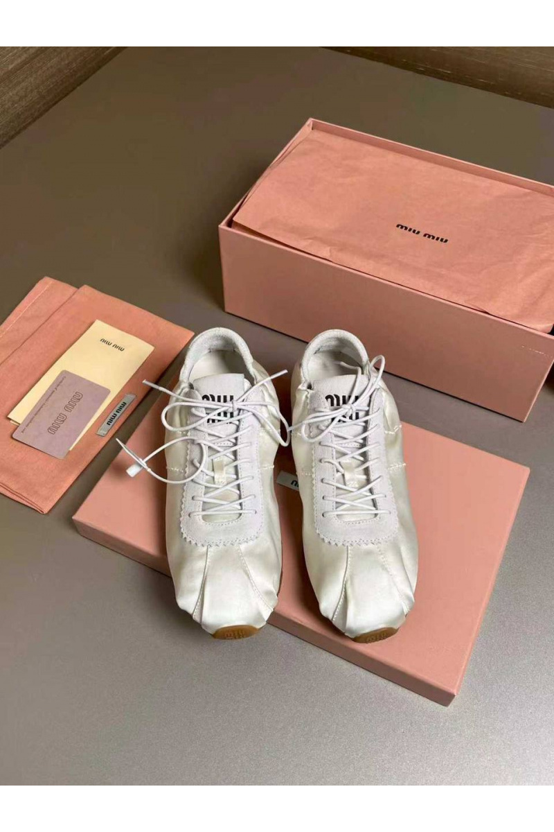 MIU MIU Женские кроссовки Plume Satin premium