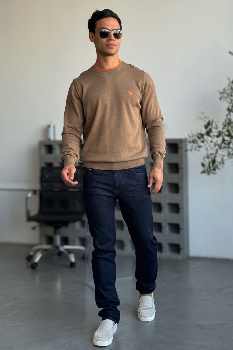 Hermes Мужской джемпер H embroidered - Brown