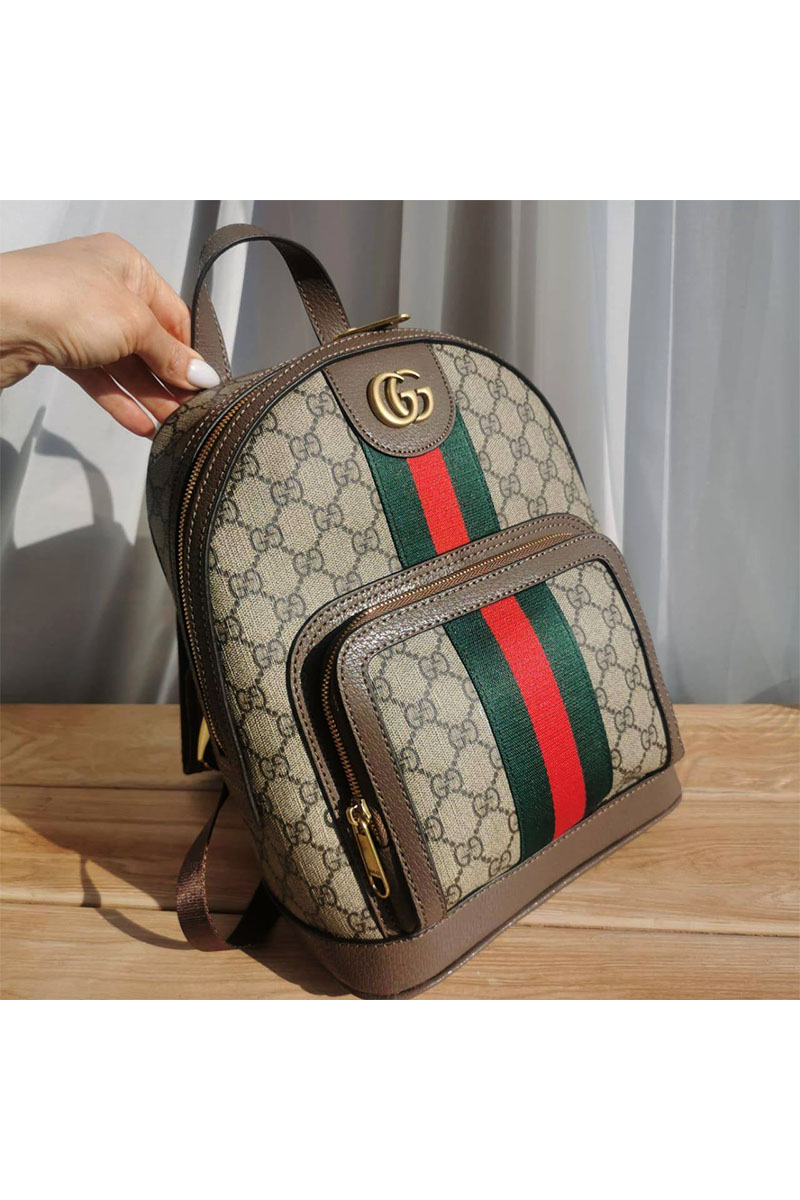 Gucci Женский кожаный рюкзак Ophidia GG 30x23 см