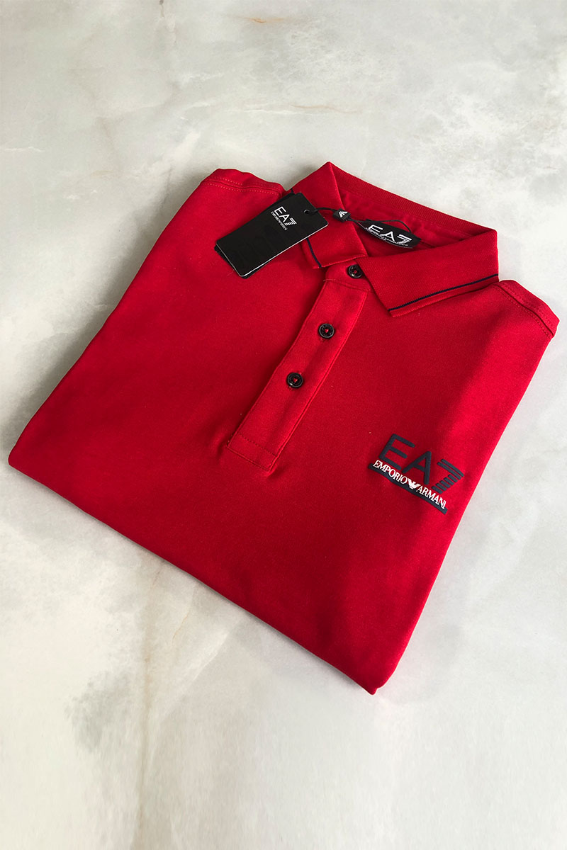 Emporio Armani EA7 Мужское красное поло