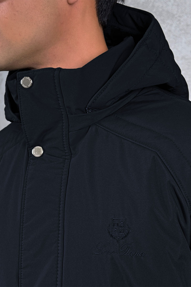 Loro Piana Парка тёмно-синего цвета logo-patch 