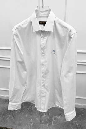 Мужская белая рубашка logo-embroidered