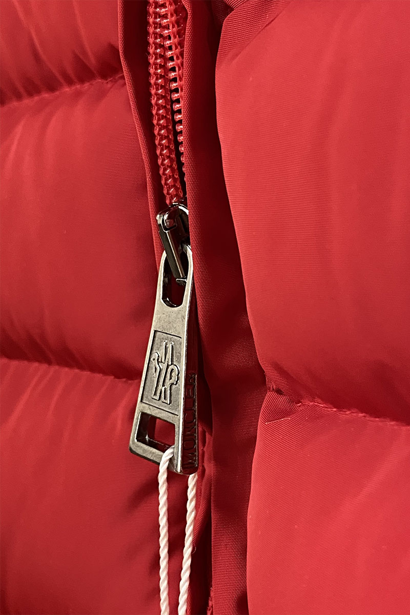 Moncler Женская брендовая парка красного цвета