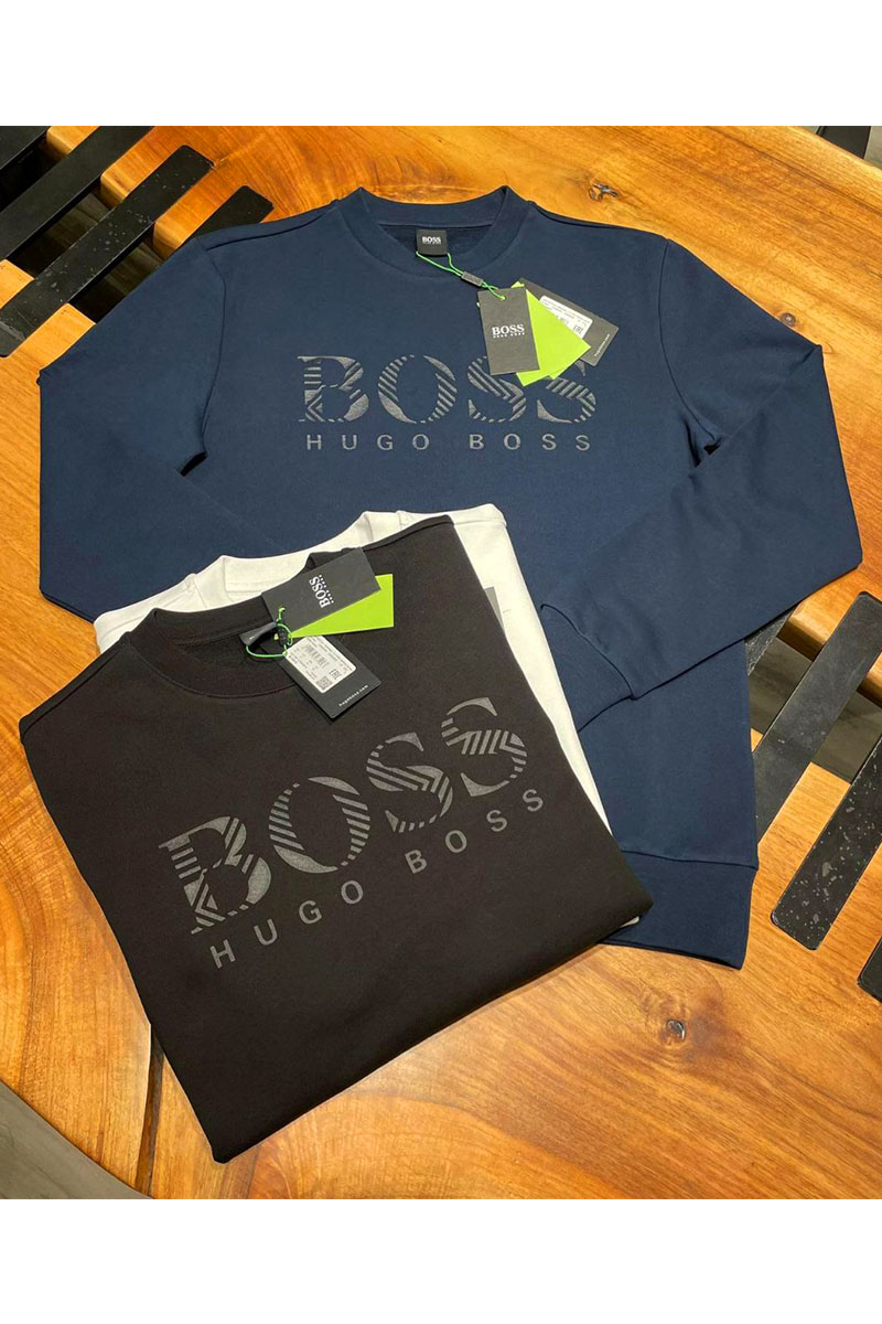Hugо Воss Тёмно-синий мужской свитшот logo-print