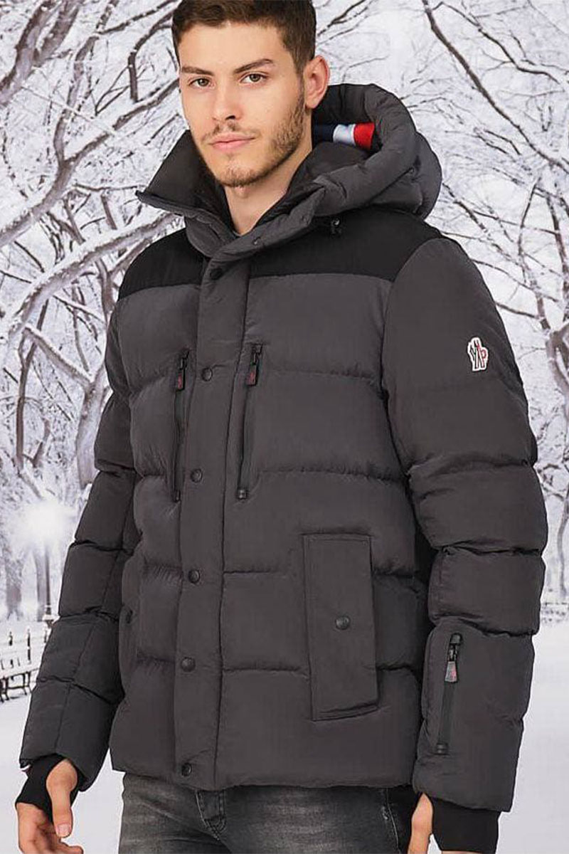 Moncler Утеплённая тёмно-серая куртка Grenoble