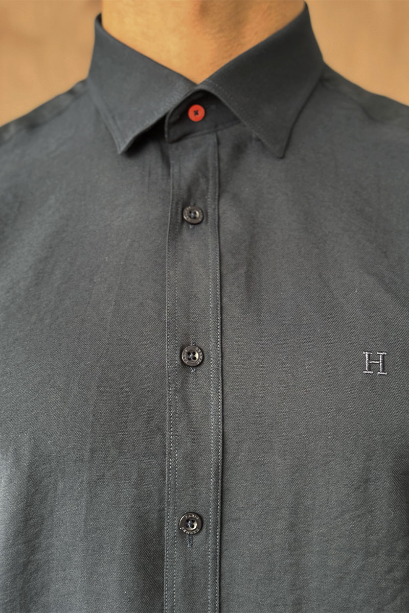 Hermes Мужская рубашка H embroidered - Navy 