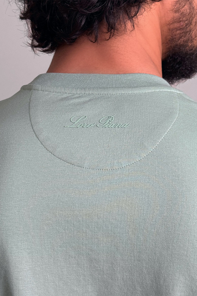 Loro Piana Мужская зелёная футболка