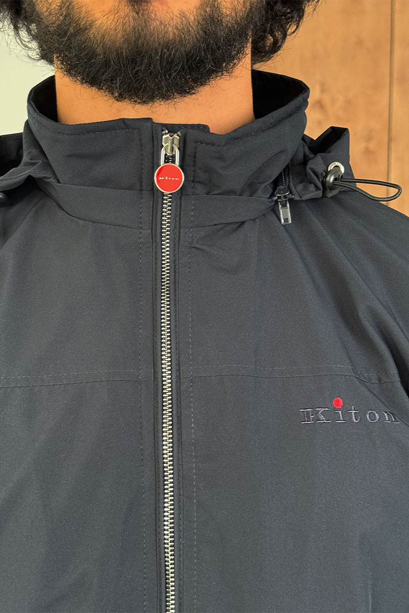 Kiton Мужская тёмно-синяя ветровка 