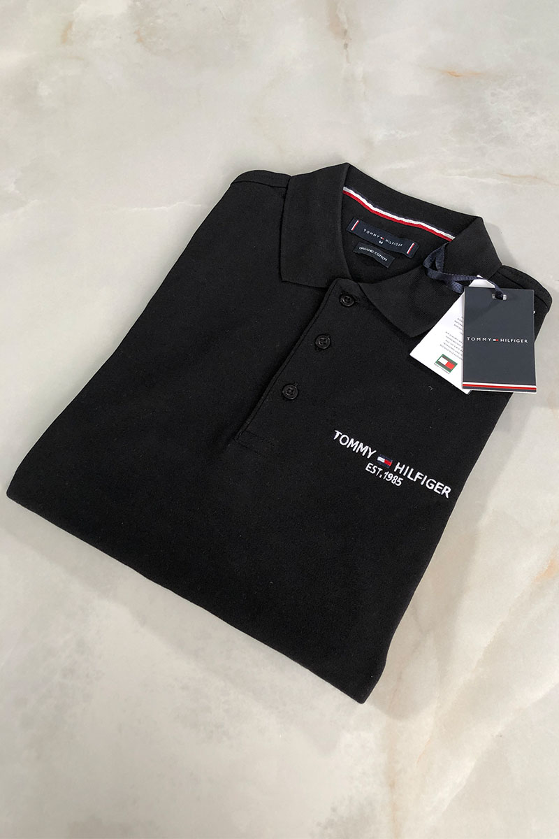 Tommy Hilfiger Чёрное мужское поло est.1985