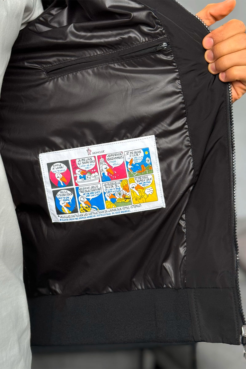 Moncler Мужская ветровка чёрного цвета logo-patch
