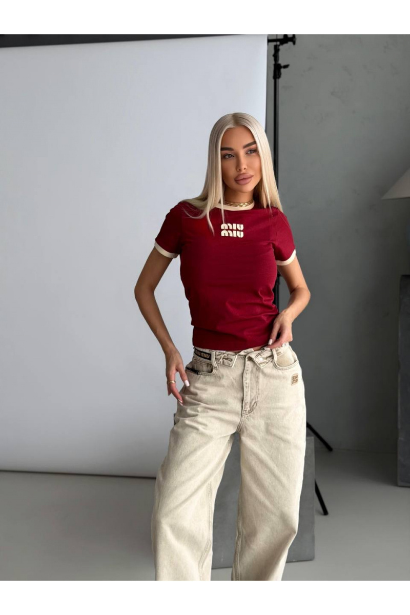 MIU MIU Женская футболка premium - Red