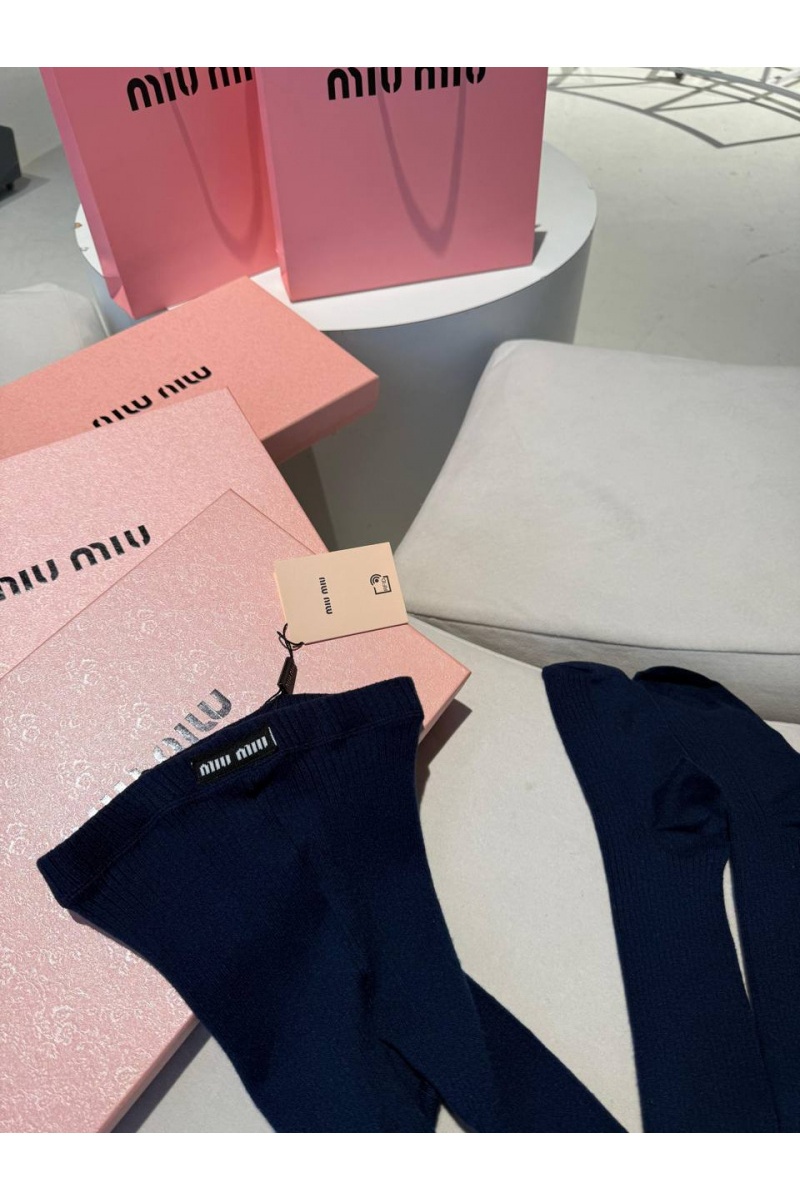 MIU MIU Женские кашемировые колготы синего цвета