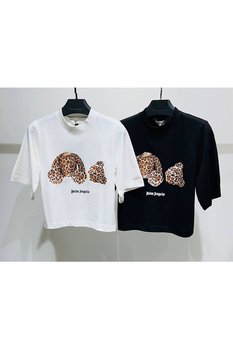 Palm Angels Чёрная оверсайз футболка Leopard Bear)