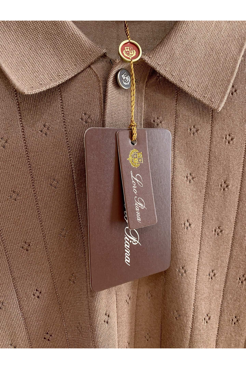 Loro Piana Мужское коричневое поло premium