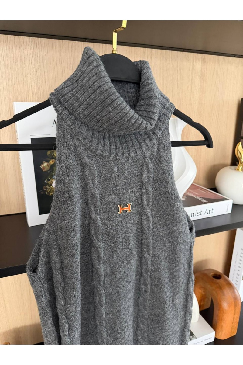 Hermes Женское вязаное платье Premium - Grey