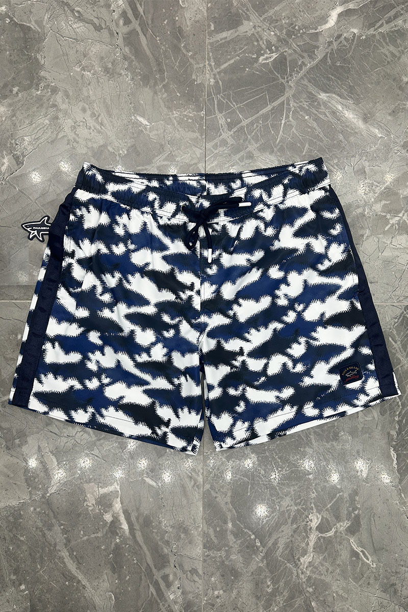 Paul & Shark Мужские шорты blurred shark - White / Blue