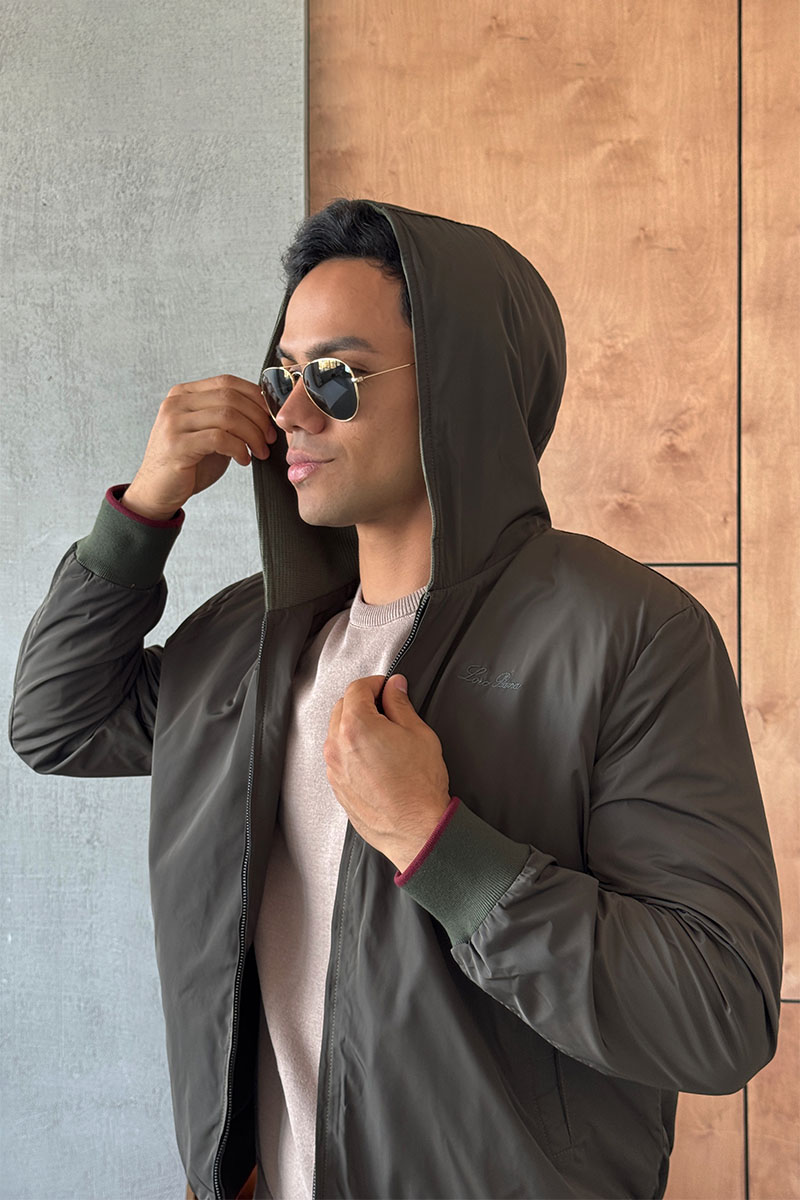 Loro Piana Мужская ветровка зелёного цвета