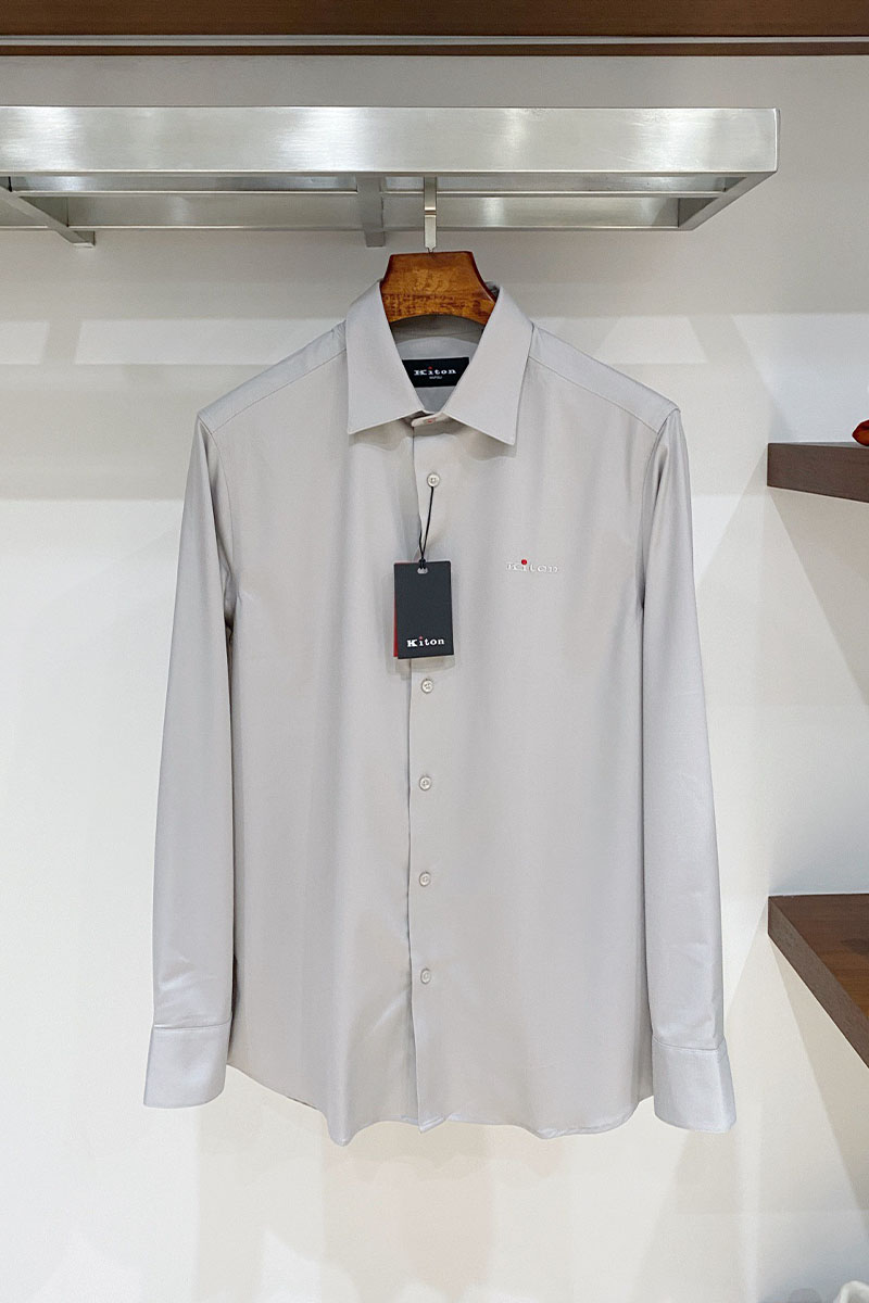Kiton Мужская серая рубашка premium
