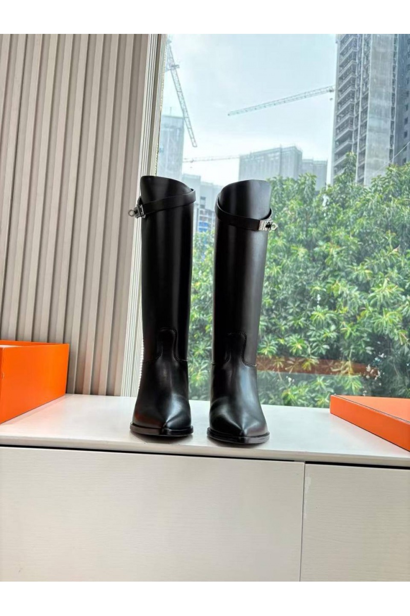 Hermes Женские кожаные сапоги Jumping Boot premum