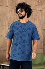 Синяя оверсайз футболка Monogram All-over