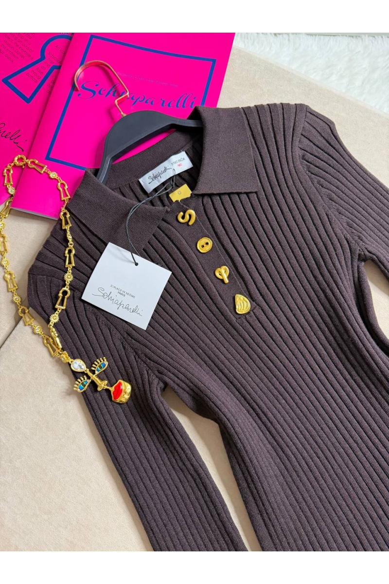 Schiaparelli Женское поло с длинным рукавом premium - Brown