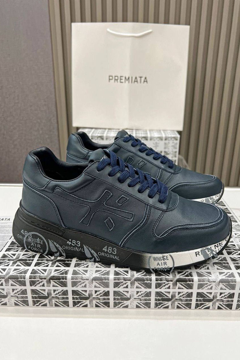 Premiata Мужские кожаные кроссовки Mick
