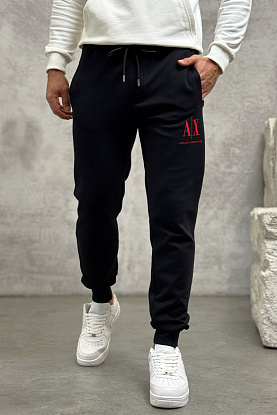 Чёрные спортивные штаны red embroidery