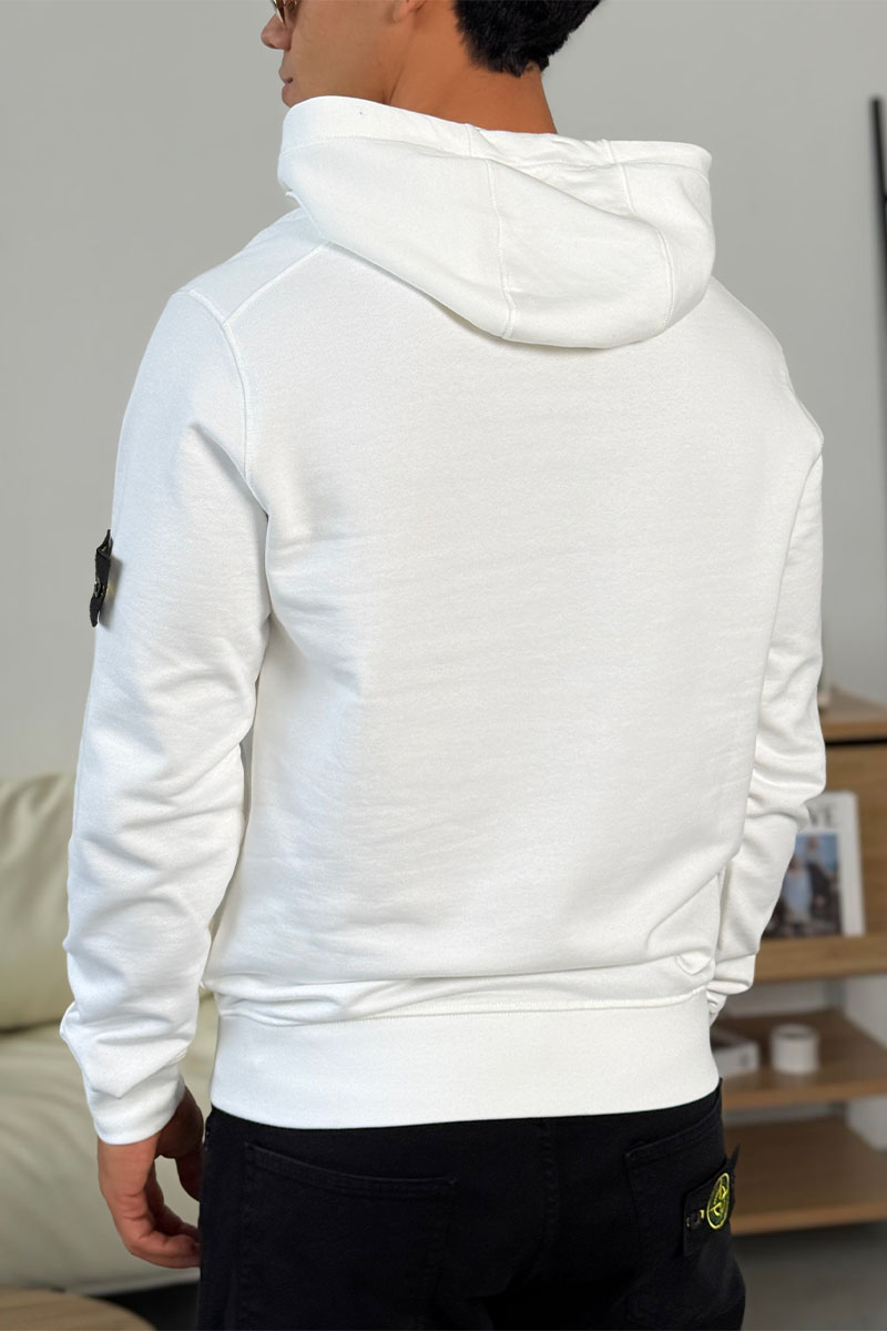 Stone Island Мужское худи белого цвета Compass-patch