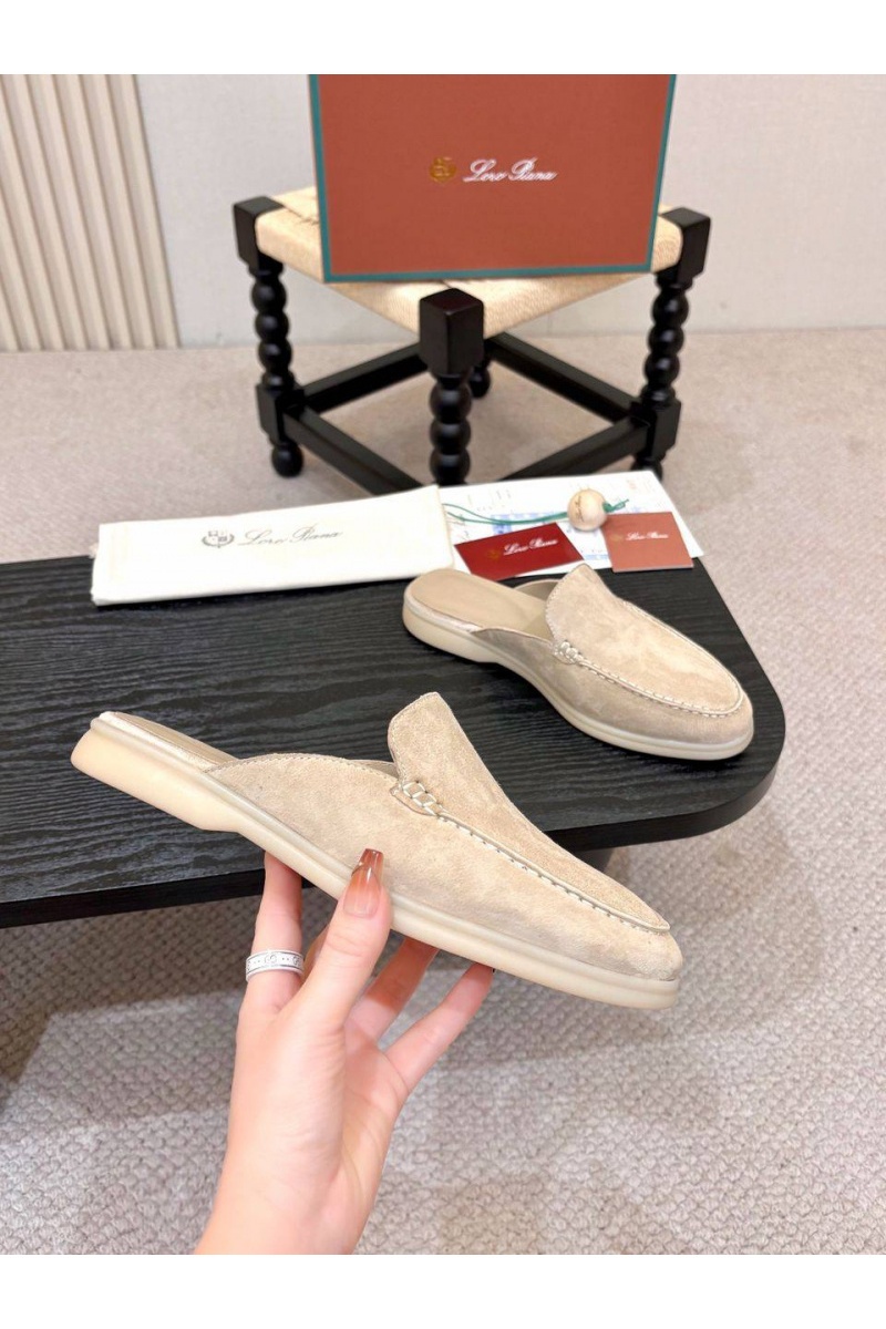 Loro Piana Мужские замшевые шлёпанцы