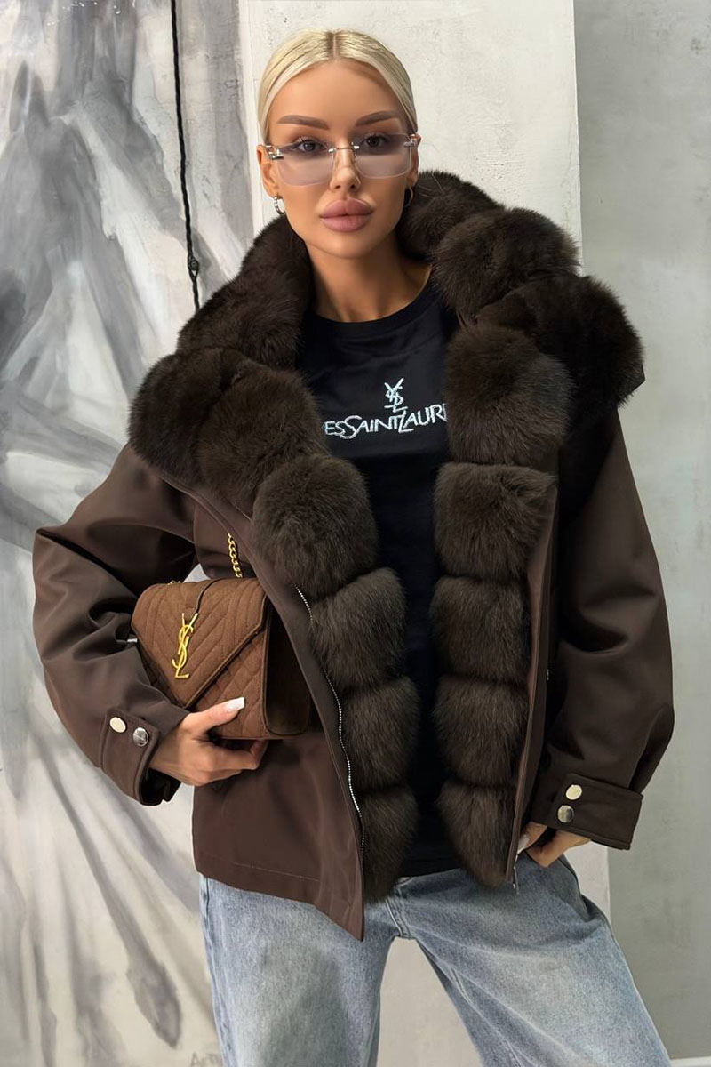 Max Mara Женская парка с натуральным мехом premium