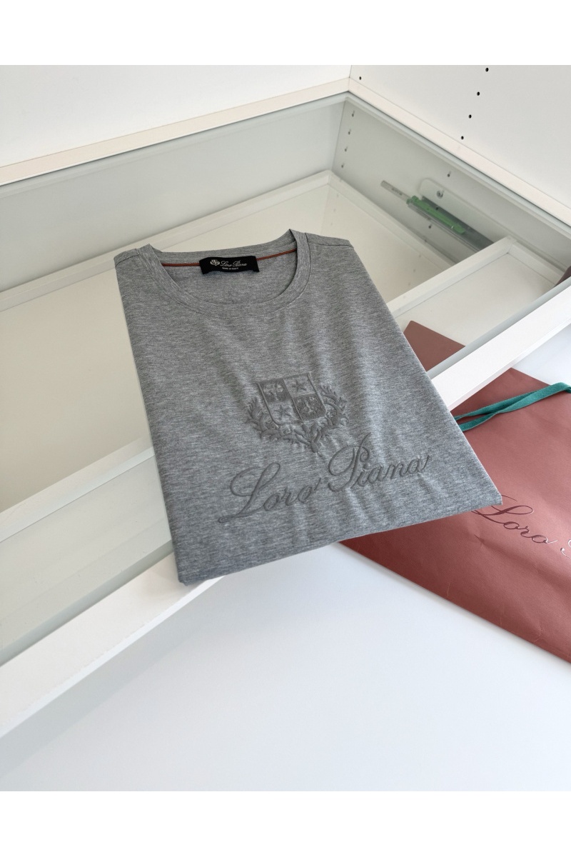 Loro Piana Мужская серая футболка premium