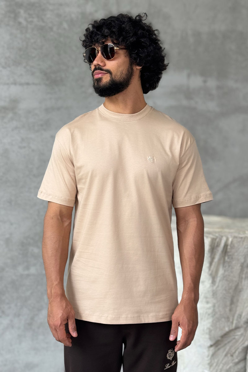 Loro Piana Мужская бежевая футболка