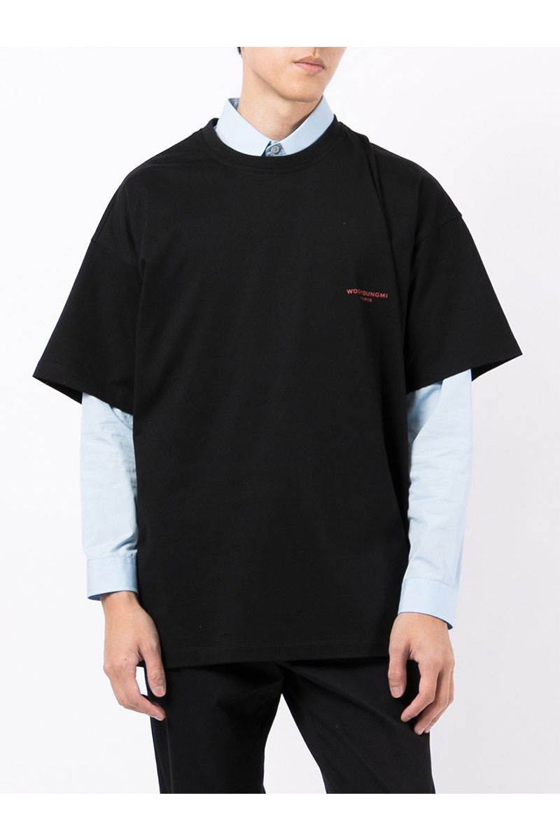 Designer Clothing Чёрная оверсайз футболка Wooyoungmi