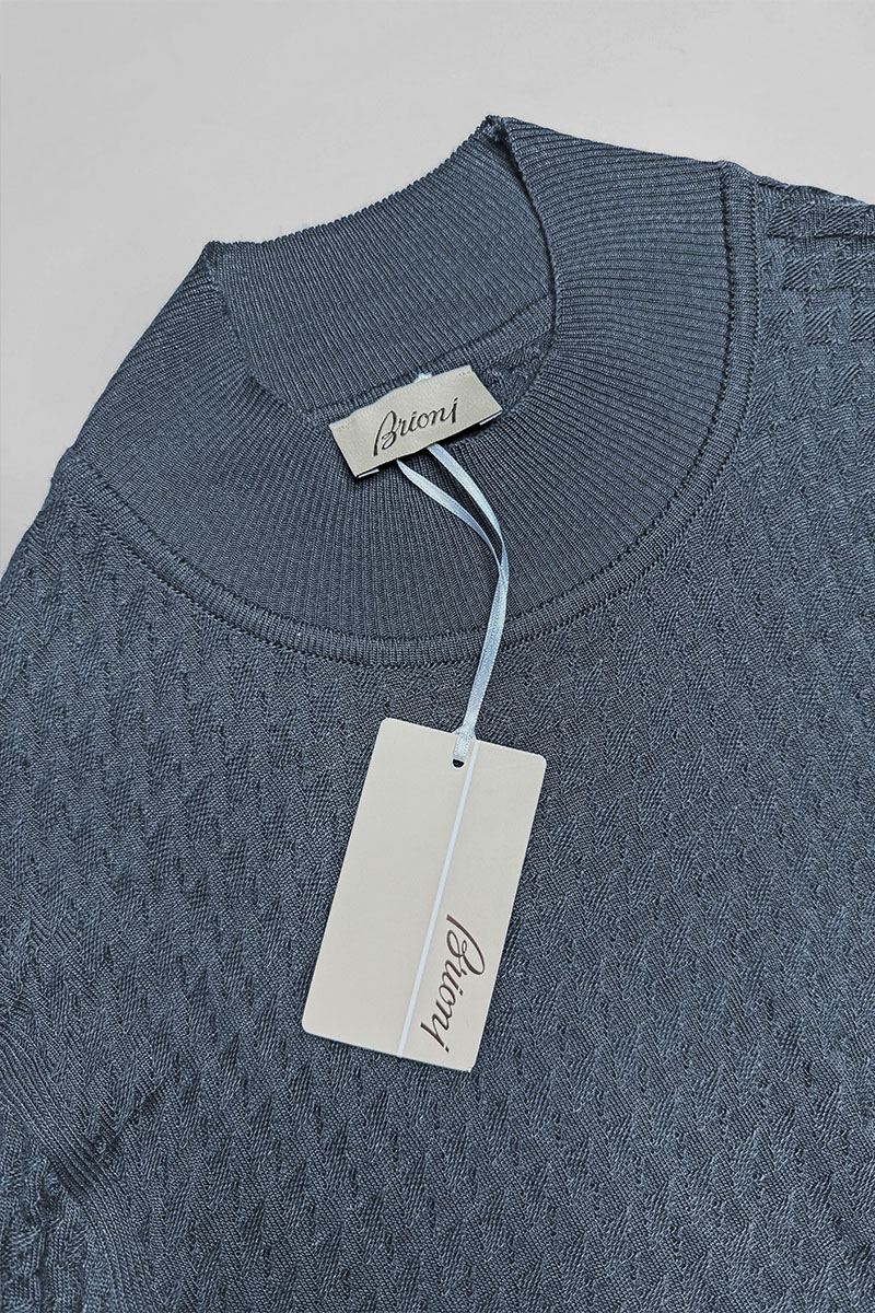 Brioni Мужская водолазка цвета индиго 