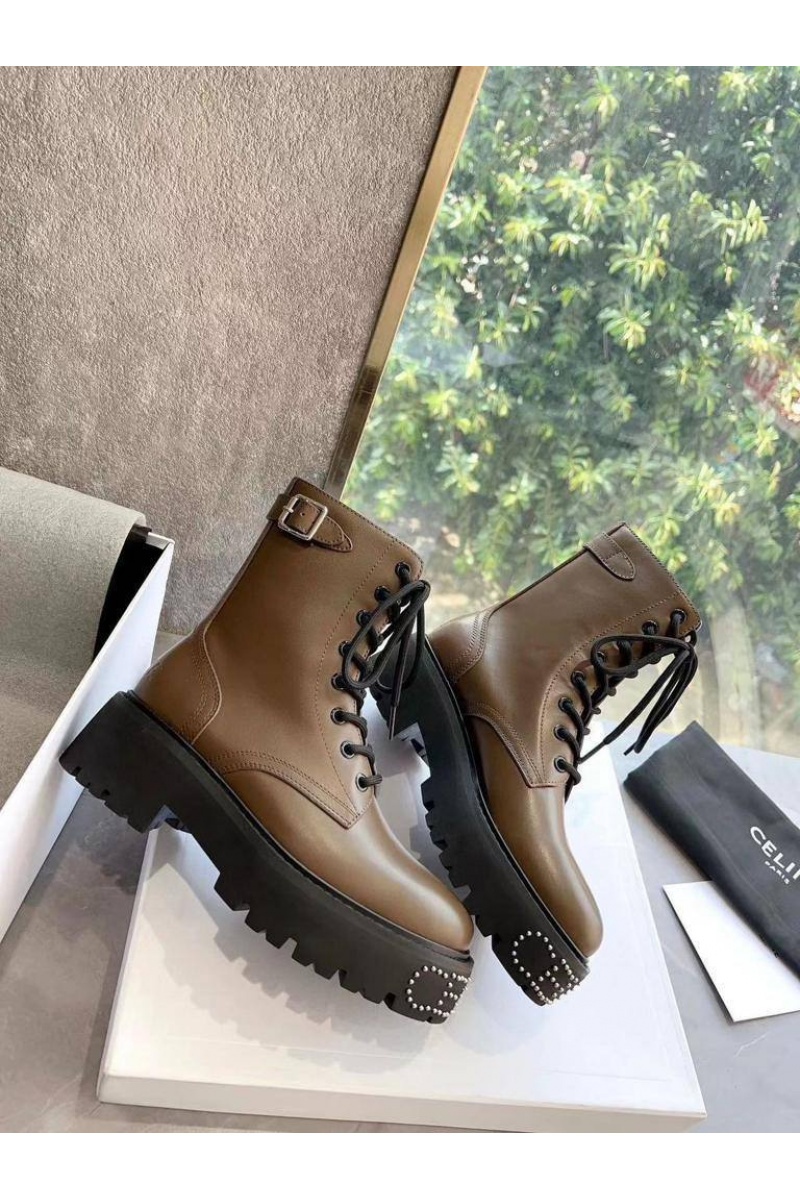 Celine Женские кожаные ботинки premium
