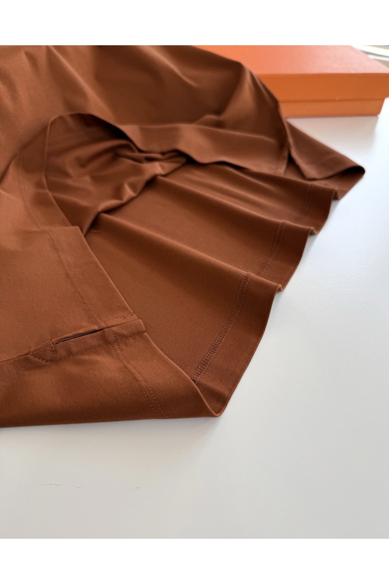 Hermes Мужская коричневая футболка premium