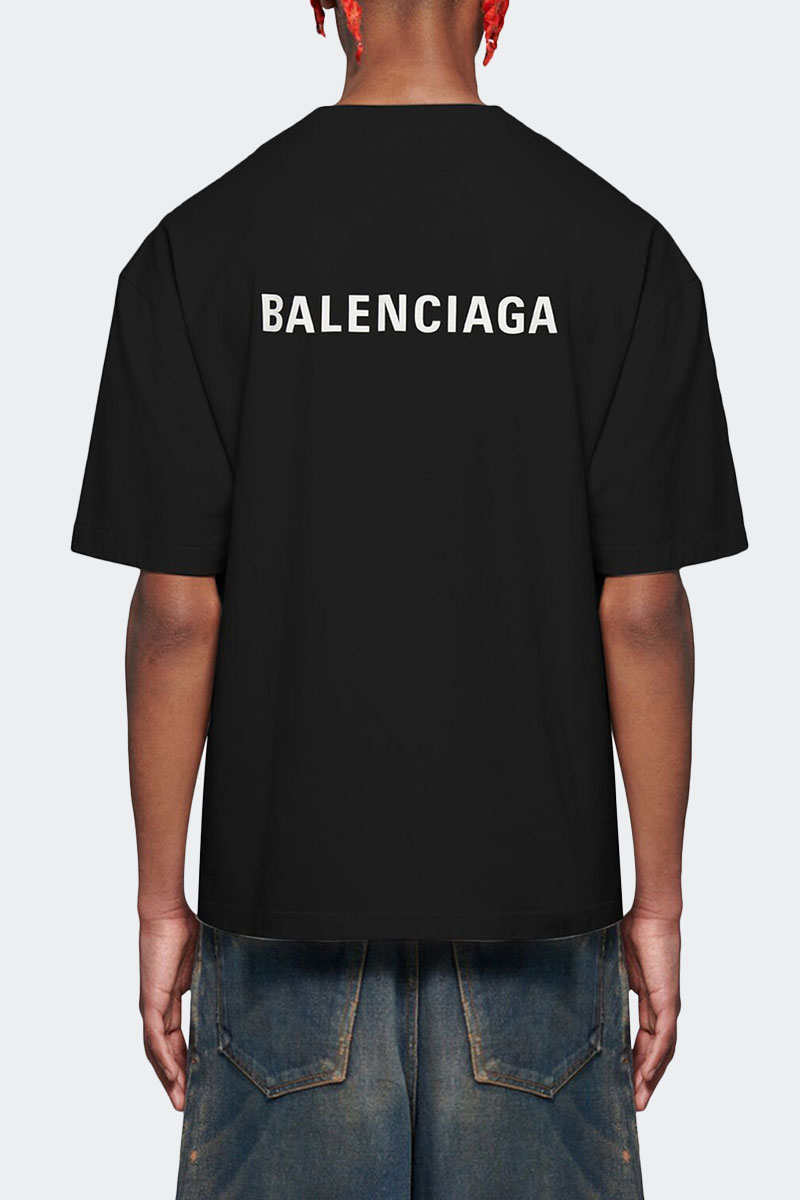 Balenciaga Чёрная оверсайз футболка Medium Fit Vintage
