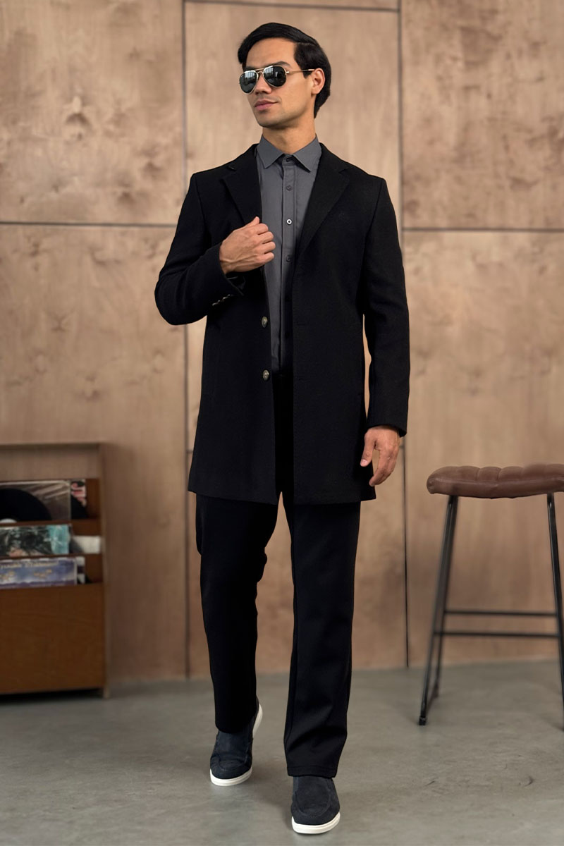 Loro Piana Мужское пальто чёрного цвета 