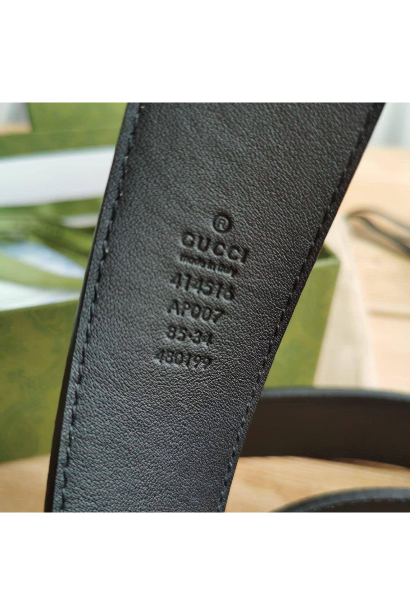 Gucci Двусторонний ремень GG Monogram - Gold (ширина 4 см, длина 80 / 85 см)