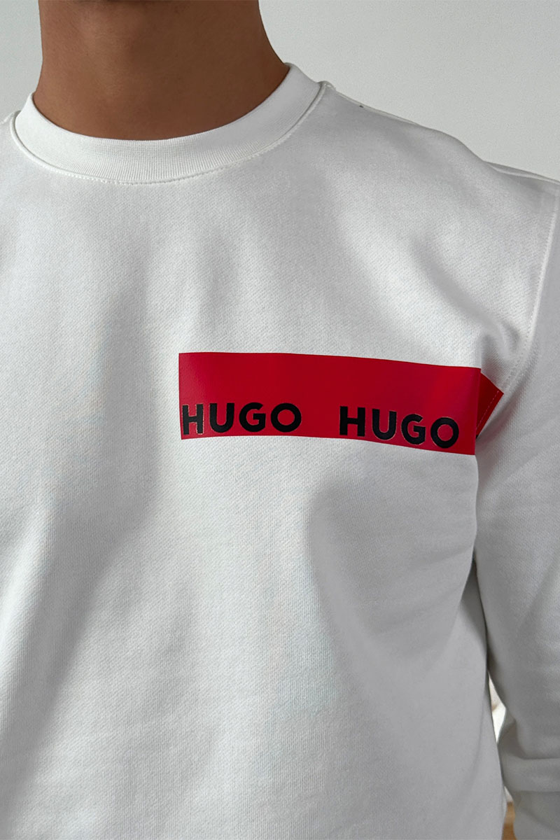 Hugо Воss Белый свитшот Dranach chest-tape