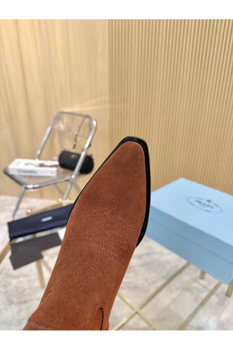Prada Женские замшевые сапоги premium - Brown