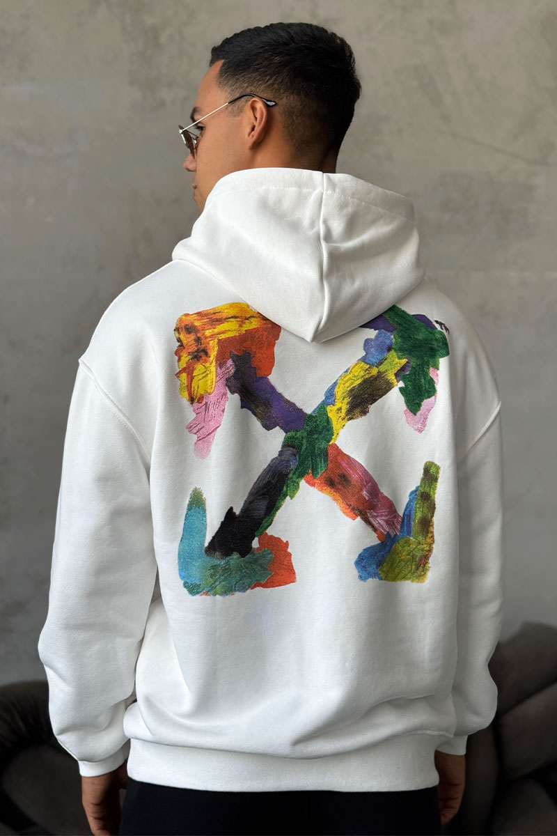 Off-White Мужское белое худи Brush Arrow 