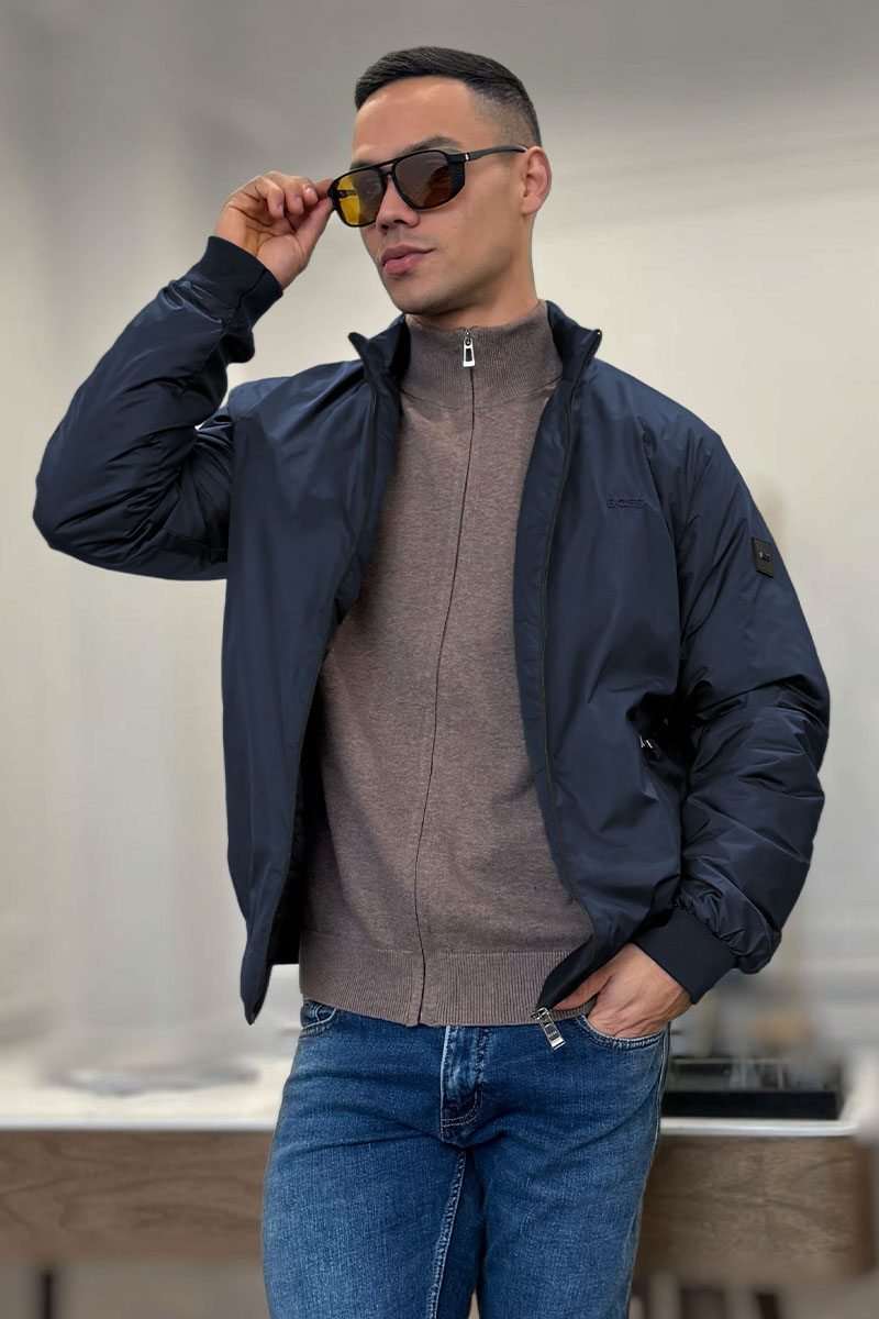 Hugо Воss Мужская тёмно-синяя куртка logo-patch 