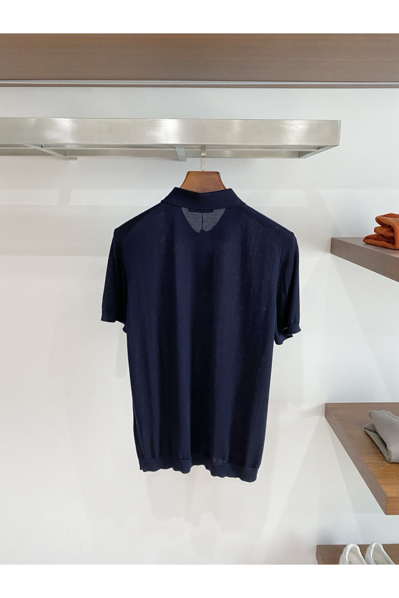 Loro Piana Мужское тёмно-синее поло premium