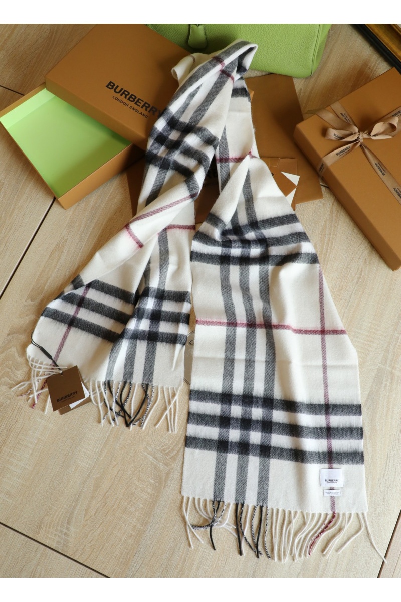 Burberry Шарф Check premium 168x30 см - White