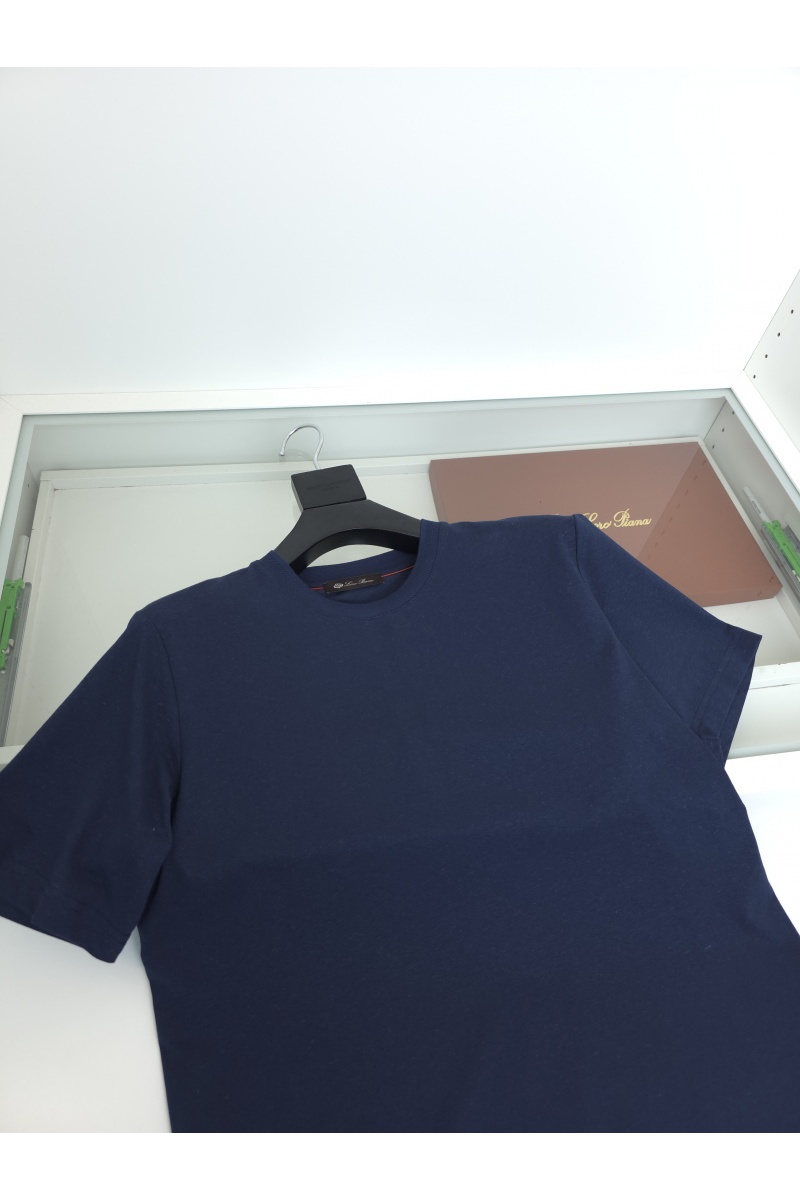 Loro Piana Мужская тёмно-синяя футболка premium