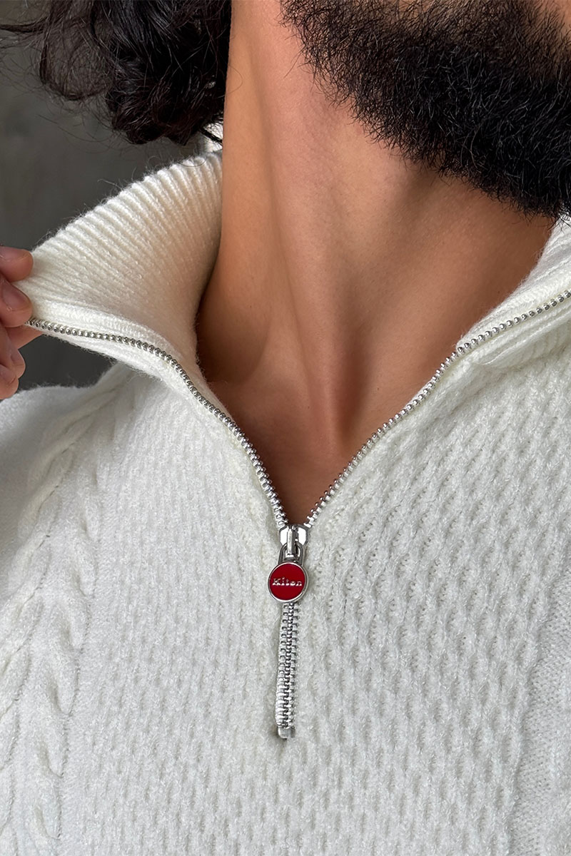 Kiton Мужской свитер белого цвета 